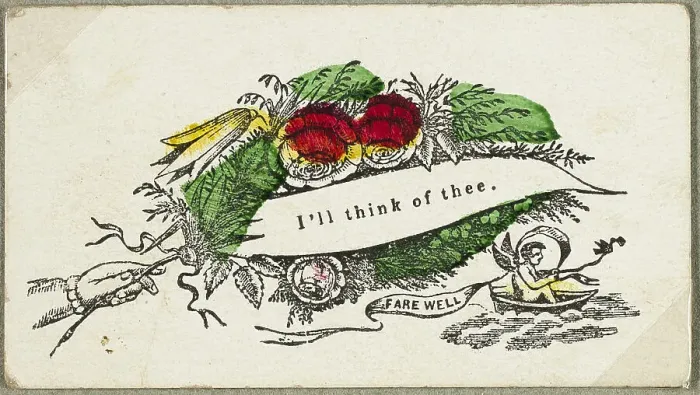Framed Print : I'll Think of Thee (valentine), c.1830. Creator: Unknown Framed Print : I'll Think of Thee (valentine), c.1830. Creator: Unknown
