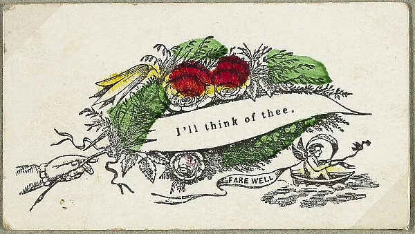 I'll Think of Thee (valentine), c.1830. Creator: Unknown