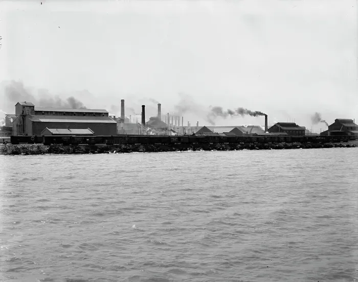 Framed Print : Illinois Steel Works, South Chicago, Ill. between 1900 and 1905. Creator: Unknown Framed Print : Illinois Steel Works, South Chicago, Ill. between 1900 and 1905. Creator: Unknown