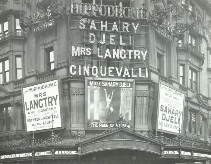 Framed Print : Illuminated advertisements on the front of The Hippodrome, Charing Cross Road, London, 1911 Framed Print : Illuminated advertisements on the front of The Hippodrome, Charing Cross Road, London, 1911