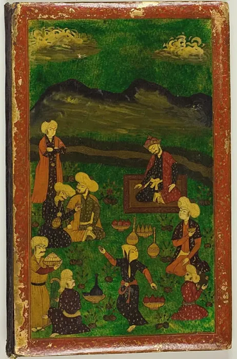 Framed Print : Illuminated Bookbinding of the Gulistan of Sa di, 17th century. Creator: Unknown Framed Print : Illuminated Bookbinding of the Gulistan of Sa di, 17th century. Creator: Unknown