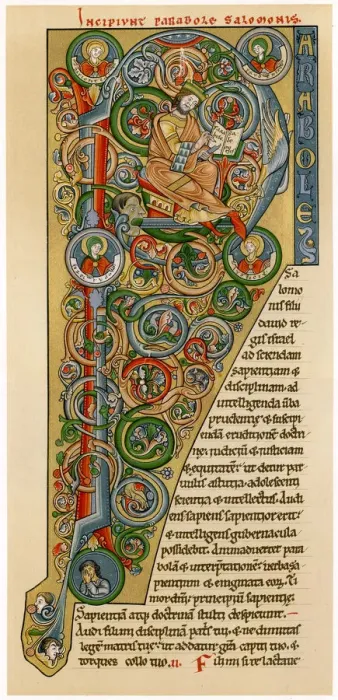 Framed Print : Illuminated iniitial P, 1172 Framed Print : Illuminated iniitial P, 1172