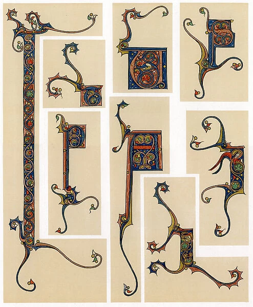 Illuminated initial letters, 13th century