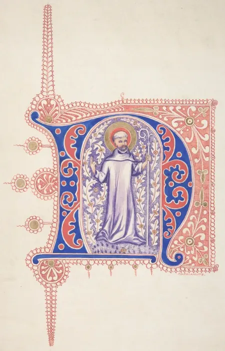 Framed Print : Illuminated Initial N, 1830-62. Creator: Freeman Gage Delamotte Framed Print : Illuminated Initial N, 1830-62. Creator: Freeman Gage Delamotte