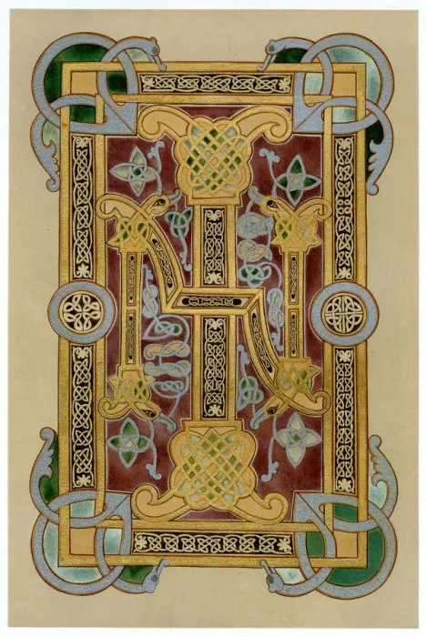 Framed Print : Illuminated initials I and N, 9th century Framed Print : Illuminated initials I and N, 9th century