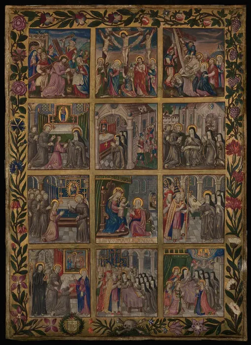 Framed Print : Illuminated Leaf with the Profession of Clarissan Nun, c1530-1550. Creator: Unknown Framed Print : Illuminated Leaf with the Profession of Clarissan Nun, c1530-1550. Creator: Unknown