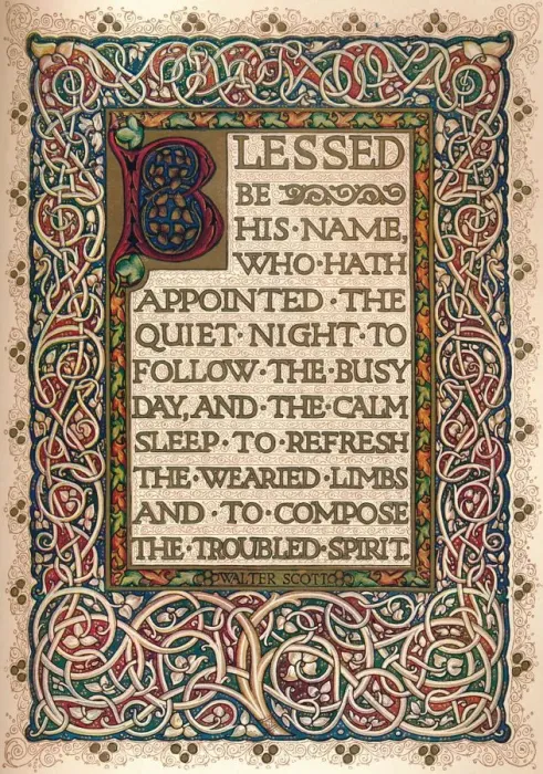Framed Print : Illuminated manuscript to illustrate Walter Scotts The Talisman, c1830. Artist: Sangorski and Sutcliffe Framed Print : Illuminated manuscript to illustrate Walter Scotts The Talisman, c1830. Artist: Sangorski and Sutcliffe