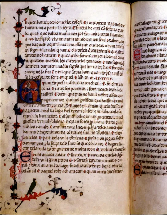 Framed Print : Illuminated page of the Chronicle of James I or Llibre dels feyts del Rey en Jacme Framed Print : Illuminated page of the Chronicle of James I or Llibre dels feyts del Rey en Jacme