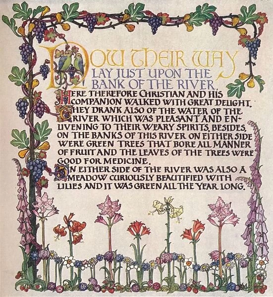 Illuminated Text From The Pilgrims progress, c1920. Artist: Marta Bowerley