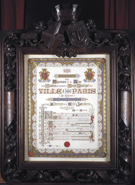 Illuminated vote of thanks from the Mayor of Paris to the Lord Mayor of London, 13 August 1852