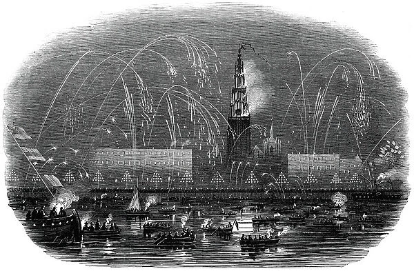The Illumination of Antwerp, at Her Majestys Return, 1845. Creator: Unknown