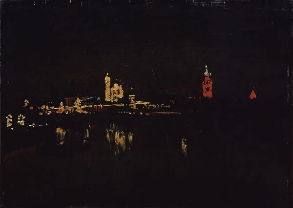 Illumination of the Moscow Kremlin, 1896. Artist: Levitan, Isaak Ilyich (1860-1900)