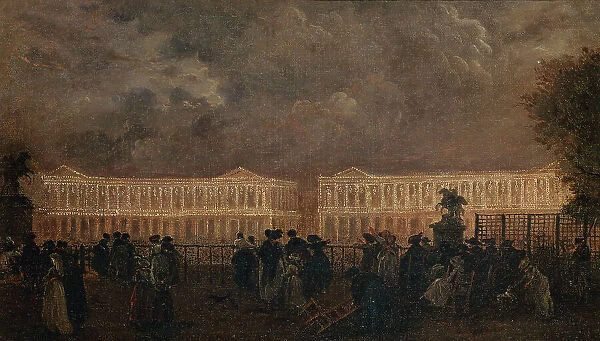 Illumination of Place Louis-XV on the occasion of the birth of the Dauphin, in October 1781. Creator: Unknown