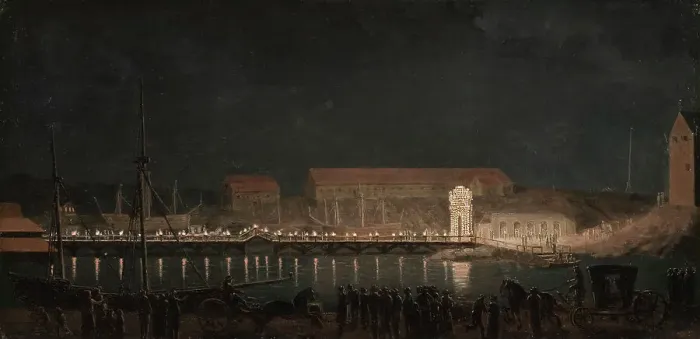 Framed Print : Illumination at Skeps Holmen, c18th century. Creator: Per Hillestrom Framed Print : Illumination at Skeps Holmen, c18th century. Creator: Per Hillestrom