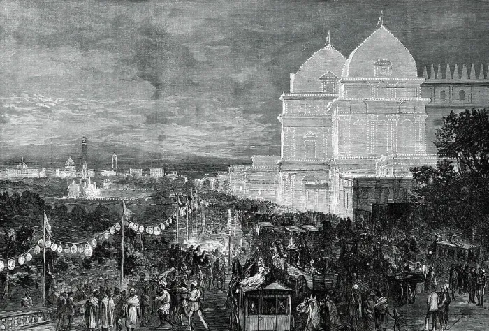 Framed Print : Illuminations at Calcutta in honour of the Prince of Wales...1876. Creator: Unknown Framed Print : Illuminations at Calcutta in honour of the Prince of Wales...1876. Creator: Unknown