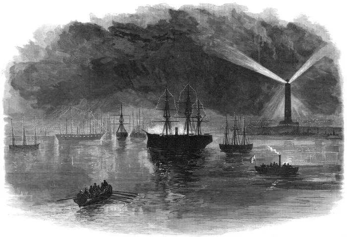 Framed Print : The illuminations of Port Said during the opening of the Suez Canal, Egypt, 1869 Framed Print : The illuminations of Port Said during the opening of the Suez Canal, Egypt, 1869