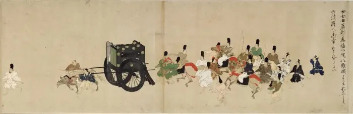 Framed Print : Illustrated Tale of the Heiji Civil War (The Imperial Visit to Rokuhara) 5 scroll, 13th century. Artist: Anonymous Framed Print : Illustrated Tale of the Heiji Civil War (The Imperial Visit to Rokuhara) 5 scroll, 13th century. Artist: Anonymous