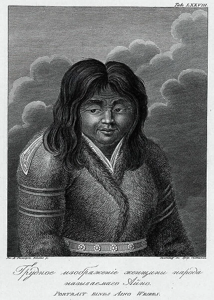 Illustration of an Ainu Woman, 1813. Creator: Jegor Skotnikoff