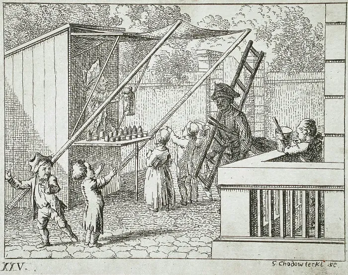 Framed Print : Illustration for Basedow's Elementary Work, 1770. Creator: Daniel Nikolaus Chodowiecki