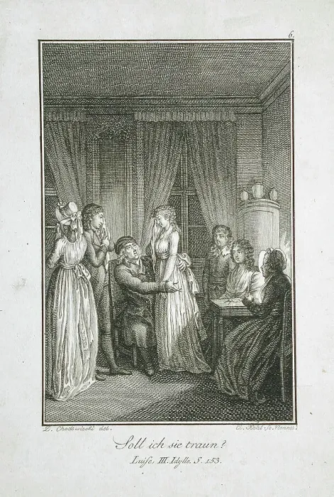 Framed Print : Illustration for Becker's Almanac for 1798, c1798. Creator: Daniel Nikolaus Chodowiecki Framed Print : Illustration for Becker's Almanac for 1798, c1798. Creator: Daniel Nikolaus Chodowiecki