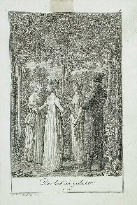 Framed Print : Illustration to Becker's Pocketbook für 1799. Creator: Daniel Nikolaus Chodowiecki