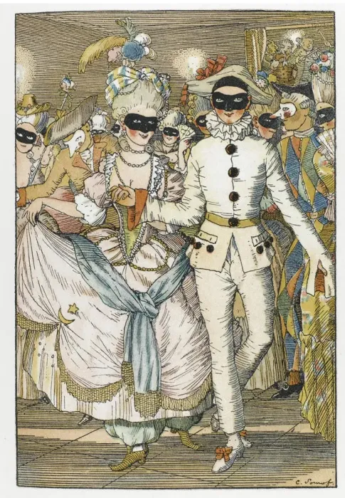 Framed Print : Illustration for book Le Livre de la Marquise. Artist: Somov, Konstantin Andreyevich (1869-1939) Framed Print : Illustration for book Le Livre de la Marquise. Artist: Somov, Konstantin Andreyevich (1869-1939)