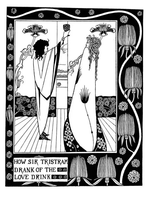 Framed Print : Illustration to the book Le Morte d Arthur by Sir Thomas Malory. Artist: Beardsley, Aubrey (1872?1898) Framed Print : Illustration to the book Le Morte d Arthur by Sir Thomas Malory. Artist: Beardsley, Aubrey (1872?1898)