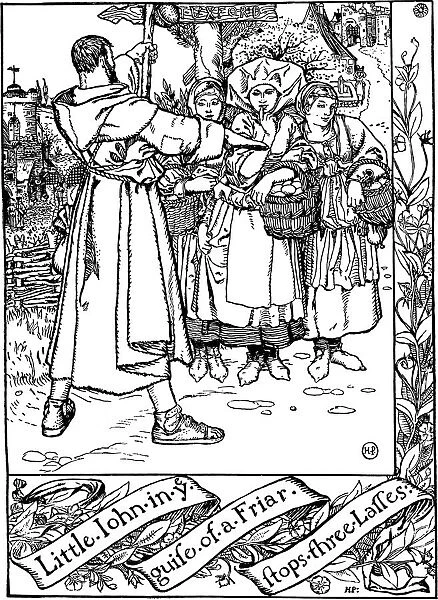 Illustration from the book The Merry Adventures of Robin Hood, by Howard Pyle, 1883. Artist: Howard Pyle