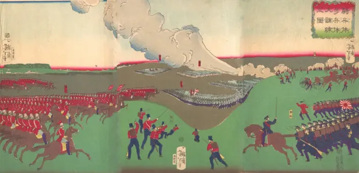 Framed Print : Illustration of Cavalry, Infantry and Soldiers Retreating (Kiheitai, hoheitai Framed Print : Illustration of Cavalry, Infantry and Soldiers Retreating (Kiheitai, hoheitai