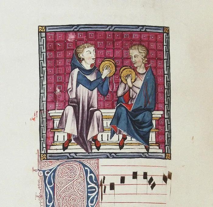 Framed Print : Illustration from the codex of the Cantigas de Santa Maria, c. 1280. Creator: Anonymous Framed Print : Illustration from the codex of the Cantigas de Santa Maria, c. 1280. Creator: Anonymous