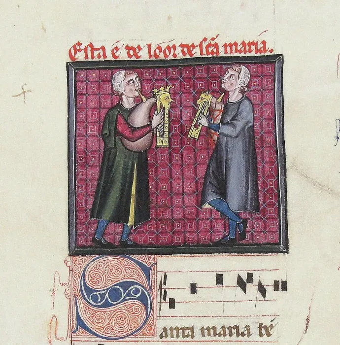 Framed Print : Illustration from the codex of the Cantigas de Santa Maria, c. 1280. Creator: Anonymous Framed Print : Illustration from the codex of the Cantigas de Santa Maria, c. 1280. Creator: Anonymous