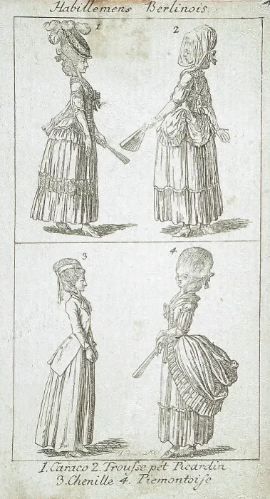 Framed Print : Illustration for Coiffures and Fashion, c1779. Creator: Daniel Nikolaus Chodowiecki