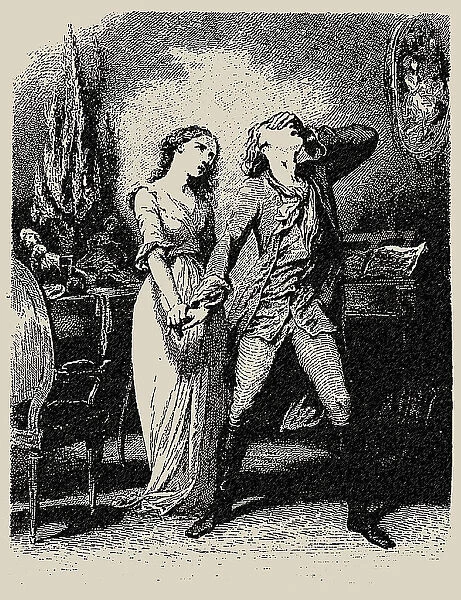 Illustration for Das Leiden des jungen Werthers (The Sorrows Of Young Werther), by Goethe, 1844. Creator: Johannot, Tony (1803-1852)