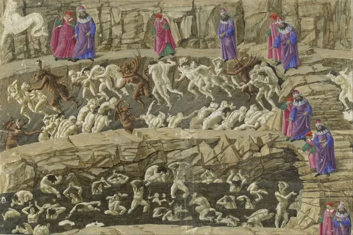 Framed Print : Illustration to the Divine Comedy by Dante Alighieri, 1480-1490. Artist: Botticelli, Sandro (1445-1510) Framed Print : Illustration to the Divine Comedy by Dante Alighieri, 1480-1490. Artist: Botticelli, Sandro (1445-1510)