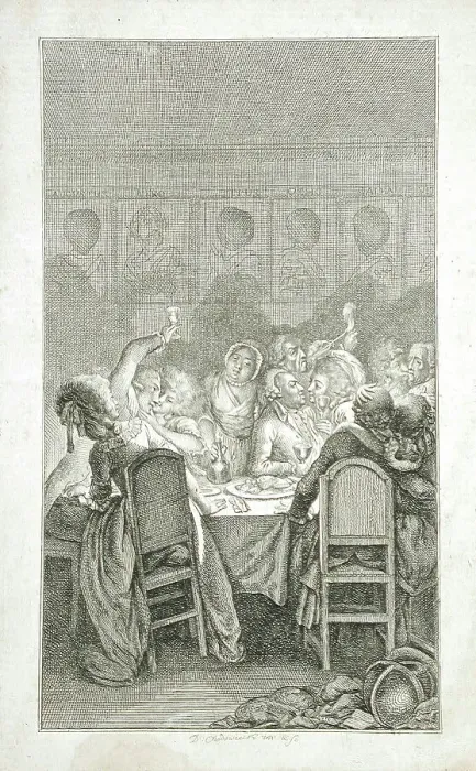 Framed Print : Illustration for F. Bretzner's Life of a Disorderly Person, part 3, 1788. Creator: Daniel Nikolaus Chodowiecki Framed Print : Illustration for F. Bretzner's Life of a Disorderly Person, part 3, 1788. Creator: Daniel Nikolaus Chodowiecki
