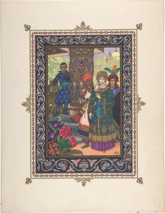 Framed Print : Illustration for the Fairy tale of Ivan Tsarevich, the Firebird, and the Gray Wolf, c Framed Print : Illustration for the Fairy tale of Ivan Tsarevich, the Firebird, and the Gray Wolf, c
