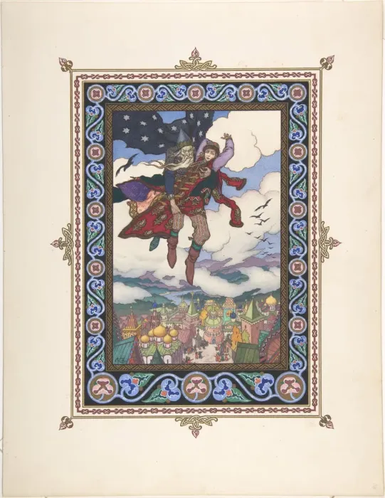 Framed Print : Illustration for the Fairy tale Marya Morevna, c. 1925. Artist: Zvorykin, Boris Vasilievich Framed Print : Illustration for the Fairy tale Marya Morevna, c. 1925. Artist: Zvorykin, Boris Vasilievich