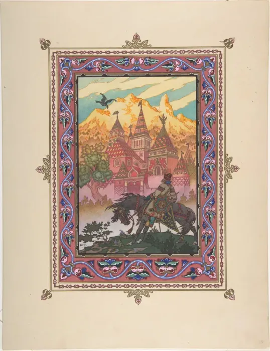 Framed Print : Illustration for the Fairy tale Marya Morevna, c. 1925. Artist: Zvorykin, Boris Vasilievich Framed Print : Illustration for the Fairy tale Marya Morevna, c. 1925. Artist: Zvorykin, Boris Vasilievich