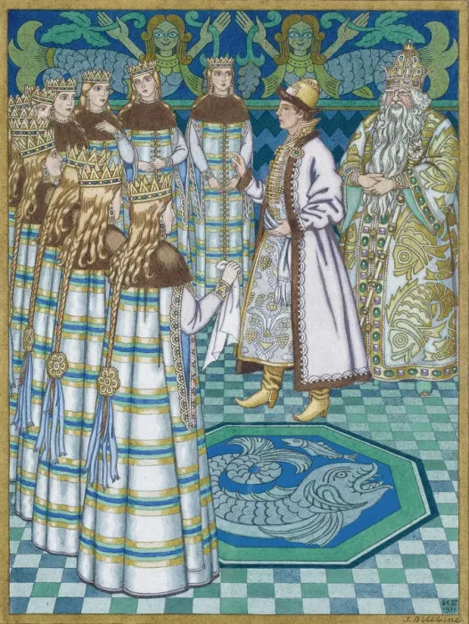 Framed Print : Illustration for the Fairy tale Vasilisa the Beautiful. Artist: Bilibin, Ivan Yakovlevich (1876-1942) Framed Print : Illustration for the Fairy tale Vasilisa the Beautiful. Artist: Bilibin, Ivan Yakovlevich (1876-1942)