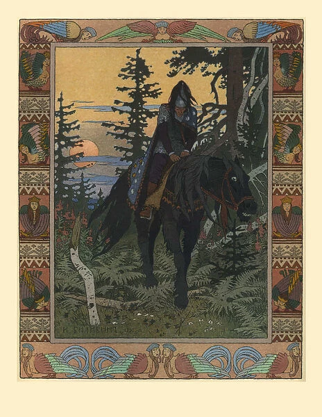 Illustration for the Fairy tale of Vasilisa the Beautiful and White Horseman, 1900. Artist: Bilibin, Ivan Yakovlevich (1876-1942)
