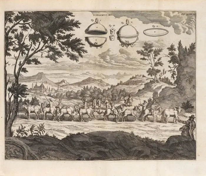Framed Print : Illustration to the first edition of Experimenta Nova von Otto von Guericke, 1672 Framed Print : Illustration to the first edition of Experimenta Nova von Otto von Guericke, 1672