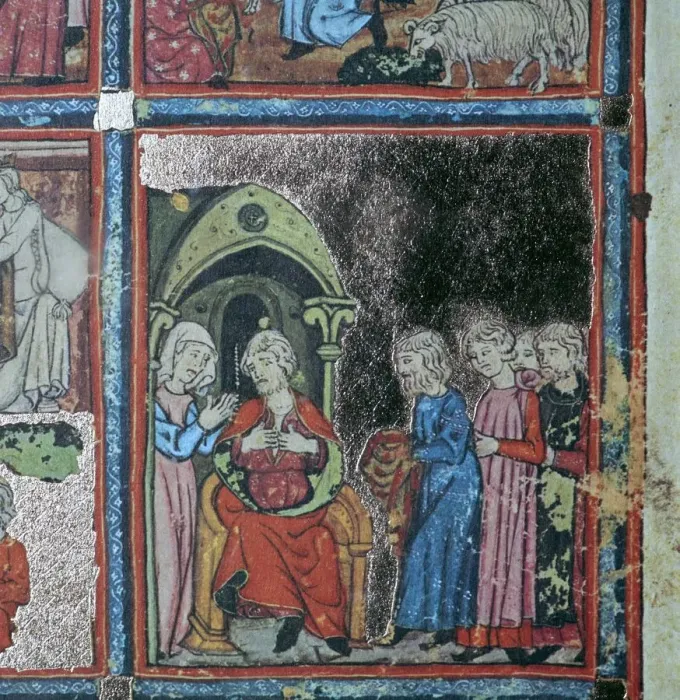 Framed Print : Illustration from the Golden Haggadah, 15th century Framed Print : Illustration from the Golden Haggadah, 15th century