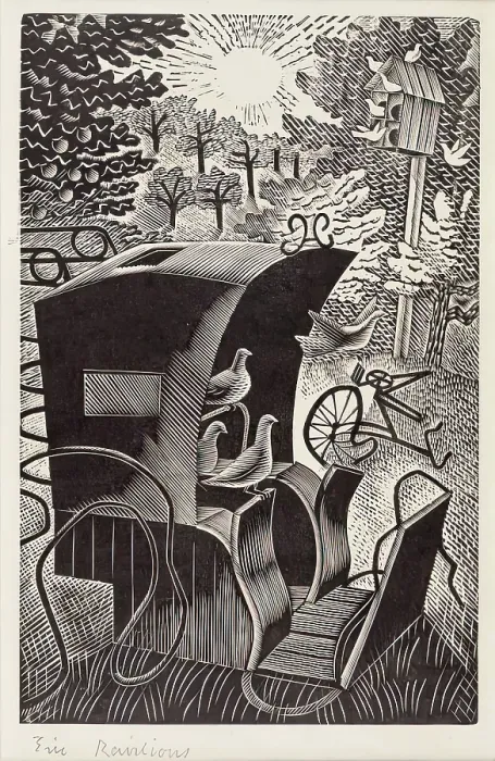 Framed Print : Illustration 'Hansom Cab', 1935. Creator: Eric Ravilious Framed Print : Illustration 'Hansom Cab', 1935. Creator: Eric Ravilious