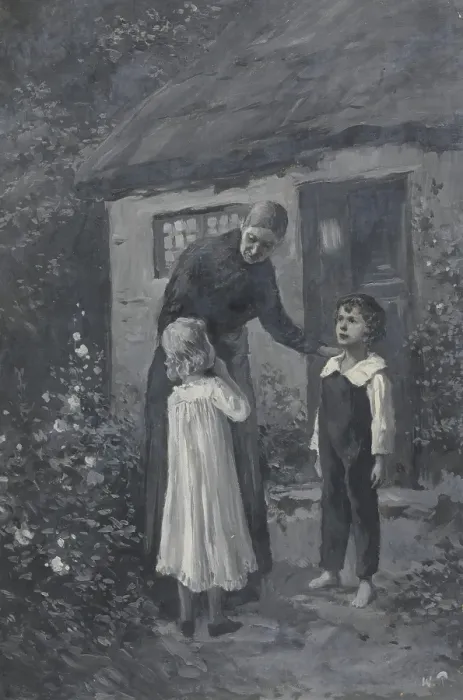 Framed Print : Illustration for Henrik Wergeland, The English pilot And when the girl's gentle... probably 1894. Creator: Wilhelm Peters Framed Print : Illustration for Henrik Wergeland, The English pilot And when the girl's gentle... probably 1894. Creator: Wilhelm Peters
