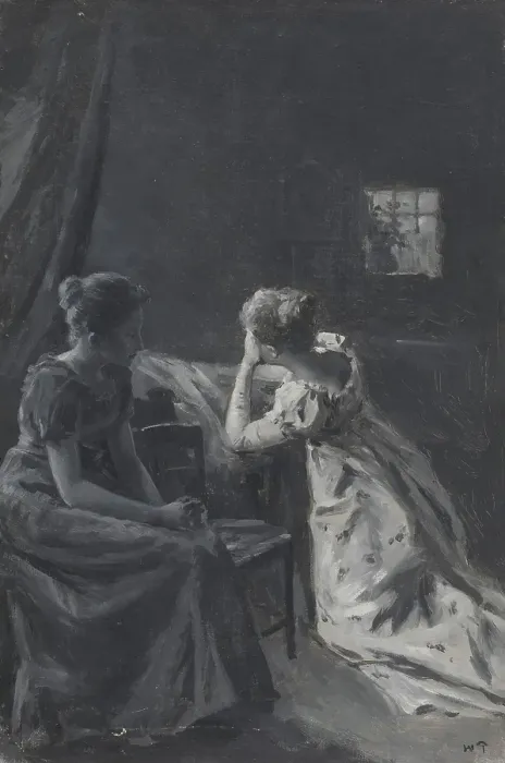 Framed Print : Illustration for Henrik Wergeland, The English pilot Mother and daughter at the... probably 1894. Creator: Wilhelm Peters Framed Print : Illustration for Henrik Wergeland, The English pilot Mother and daughter at the... probably 1894. Creator: Wilhelm Peters