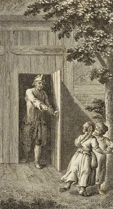 Framed Print : Illustration for Henry Pestalozzi's Leonard and Gertrude or the Village Customs, 1782. Creator: Daniel Nikolaus Chodowiecki Framed Print : Illustration for Henry Pestalozzi's Leonard and Gertrude or the Village Customs, 1782. Creator: Daniel Nikolaus Chodowiecki