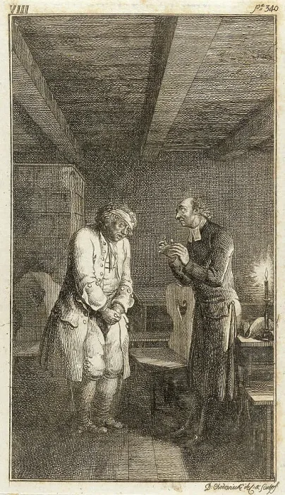 Framed Print : Illustration for Henry Pestalozzi's Leonard and Gertrude or the Village Customs, 1782. Creator: Daniel Nikolaus Chodowiecki Framed Print : Illustration for Henry Pestalozzi's Leonard and Gertrude or the Village Customs, 1782. Creator: Daniel Nikolaus Chodowiecki