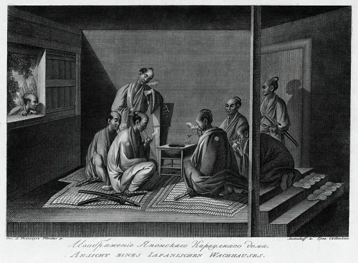 Framed Print : Illustration of a Japanese Sentry House, 1813. Creator: Jegor Skotnikoff Framed Print : Illustration of a Japanese Sentry House, 1813. Creator: Jegor Skotnikoff