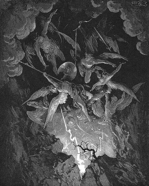 Illustration from John Miltons Paradise Lost, 1866. Artist: Gustave Dore