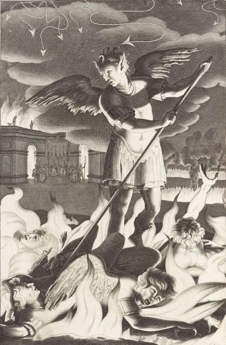 Framed Print : Illustration for John Miltons Paradise Lost, 1688. Creator: Burghers, Michael (c Framed Print : Illustration for John Miltons Paradise Lost, 1688. Creator: Burghers, Michael (c